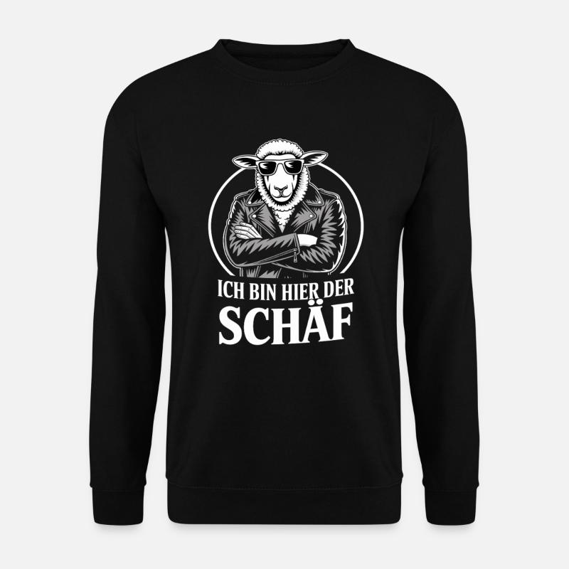 Ich Bin Hier Der Schäf Lustige Cooles Schaf Design - Unisex Pullover - Schwarz