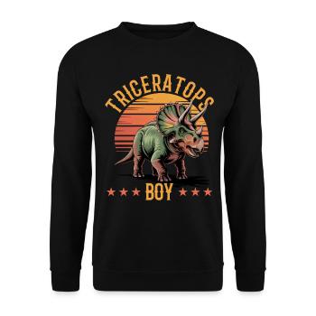 Dinosaur Triceratops Prehistoric - Unisex Sweatshirt - black - Front - Alina (178cm) & Michal (187cm)
