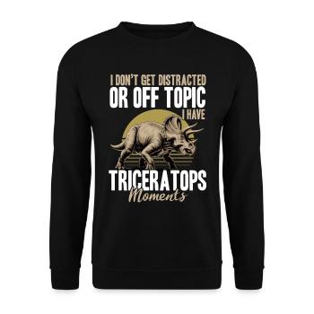 Dinosaur Triceratops Prehistoric - Unisex Pullover - Schwarz - Vorne - Alina (178cm) & Michal (187cm)