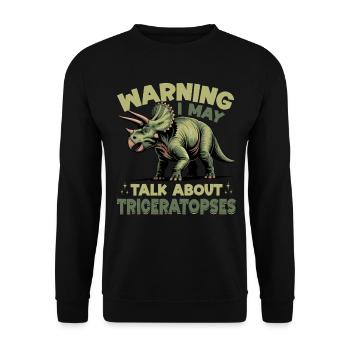 Dinosaur Triceratops Prehistoric - Unisex Sweatshirt - black - Front - Alina (178cm) & Michal (187cm)