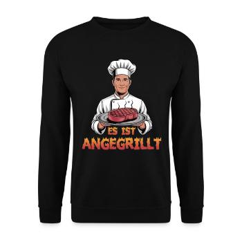 It's grilled – perfect for grill masters and - Unisex Sweatshirt - black - Front - Alina (178cm) & Michal (187cm)