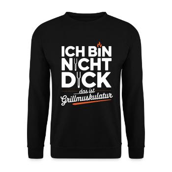 I'm not fat, that's grill muscles - Unisex Sweatshirt - black - Front - Alina (178cm) & Michal (187cm)