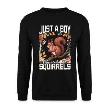 Écureuil drôle Animal - Sweat-shirt Unisexe - noir - Devant - Alina (178cm) & Michal (187cm)