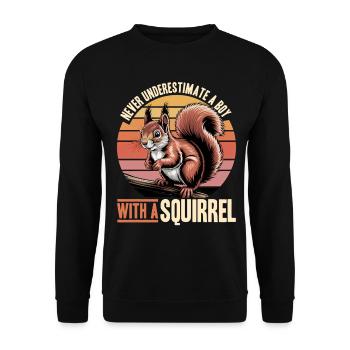 Écureuil drôle Animal - Sweat-shirt Unisexe - noir - Devant - Alina (178cm) & Michal (187cm)
