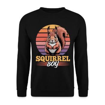 Écureuil drôle Animal - Sweat-shirt Unisexe - noir - Devant - Alina (178cm) & Michal (187cm)