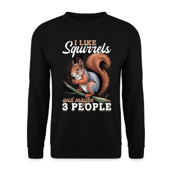 Écureuil drôle Animal - Sweat-shirt Unisexe - noir - Devant - Alina (178cm) & Michal (187cm)