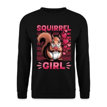 Écureuil drôle Animal - Sweat-shirt Unisexe - noir - Devant - Alina (178cm) & Michal (187cm)