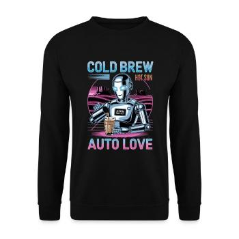 Cold Brew Robot Auto Love Cool Design - Sweat-shirt Unisexe - noir - Devant - Alina (178cm) & Michal (187cm)
