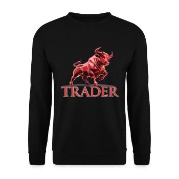 Trader : motif haussier pour les investisseurs et le trading - Sweat-shirt Unisexe - noir - Devant - Alina (178cm) & Michal (187cm)