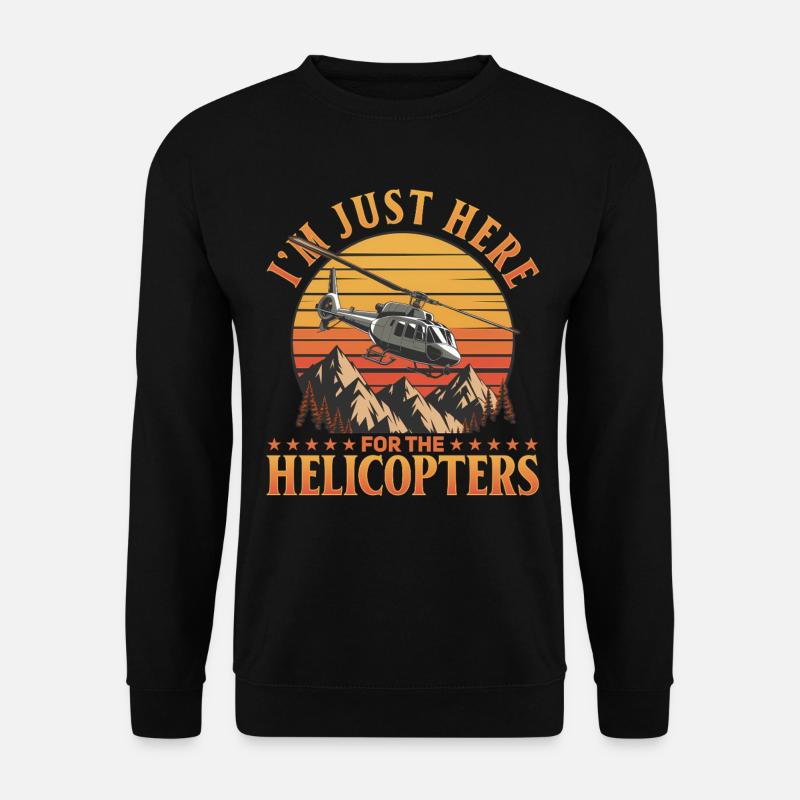 Helicopter funny Pilot - Unisex Sweatshirt - black