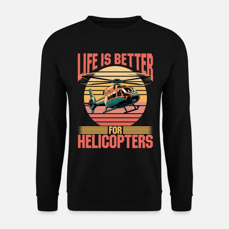 Helicopter funny Pilot - Unisex Sweatshirt - black