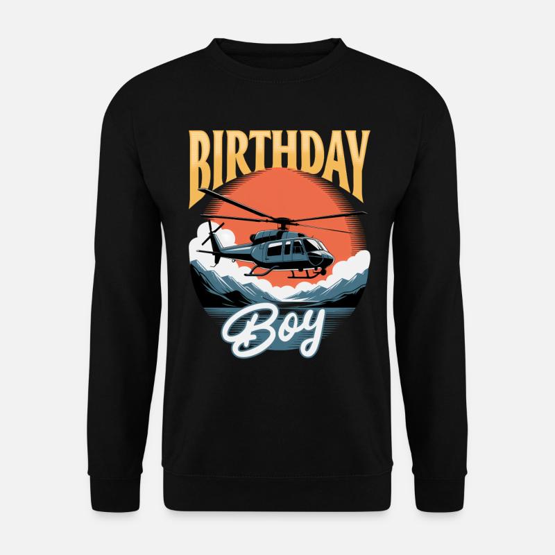 Helicopter funny Pilot - Unisex Pullover - Schwarz