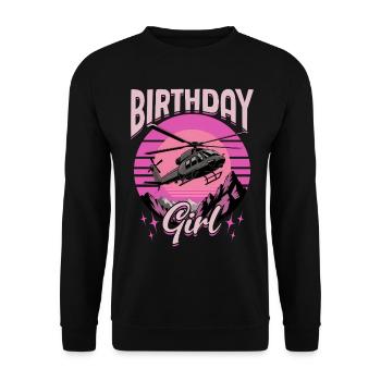Helicopter funny Pilot - Unisex Pullover - Schwarz - Vorne - Alina (178cm) & Michal (187cm)