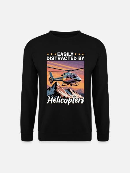 Helicopter funny Pilot - Unisex Sweatshirt - black