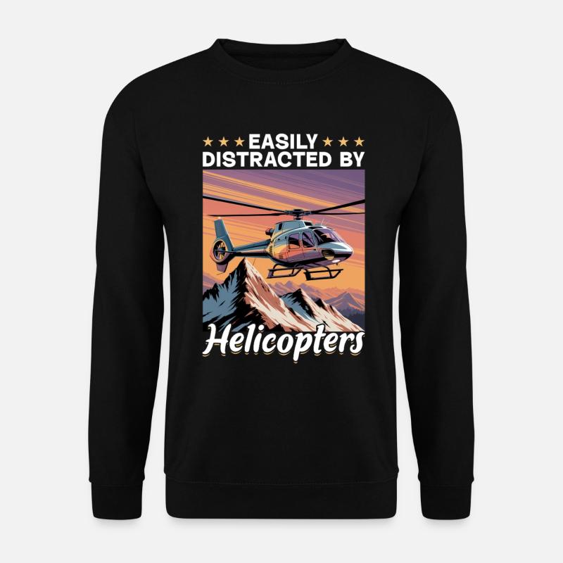 Helicopter funny Pilot - Unisex Sweatshirt - black