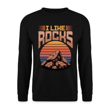 Rocks Geode Hunter Rock Collector Geology - Unisex Sweatshirt - black - Front - Alina (178cm) & Michal (187cm)