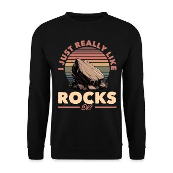 Rocks Geode Hunter Rock Collector Geology - Unisex Sweatshirt - black - Front - Alina (178cm) & Michal (187cm)