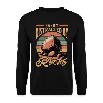 Rocks Geode Hunter Rock Collector Geology - Unisex Sweatshirt - black - Front - Alina (178cm) & Michal (187cm)