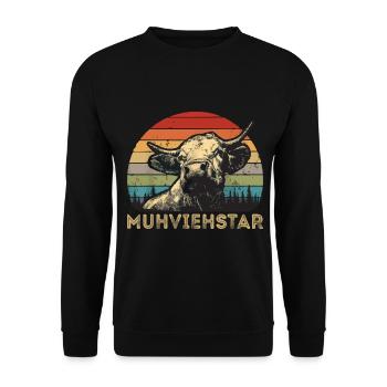 Muhviestar - Unisex Pullover - Schwarz - Vorne - Alina (178cm) & Michal (187cm)