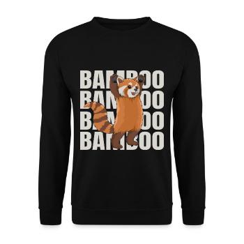 Red Panda Design für einen Red Panda Zoowärter - Unisex Pullover - Schwarz - Vorne - Alina (178cm) & Michal (187cm)
