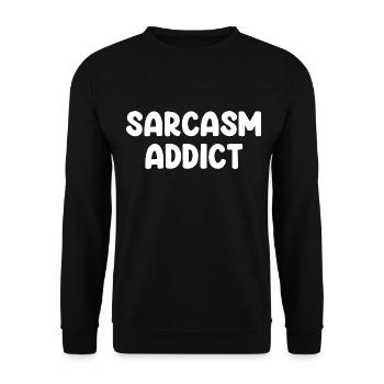 Sarcasm Addict - Unisex Pullover - Schwarz - Vorne - Alina (178cm) & Michal (187cm)