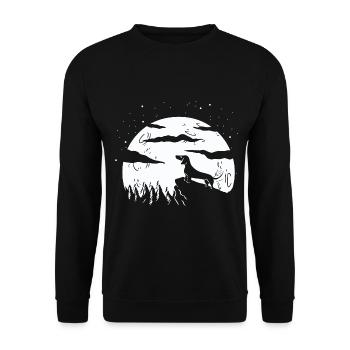Teckel blaireau chien de la pleine lune - Sweat-shirt Unisexe - noir - Devant - Alina (178cm) & Michal (187cm)