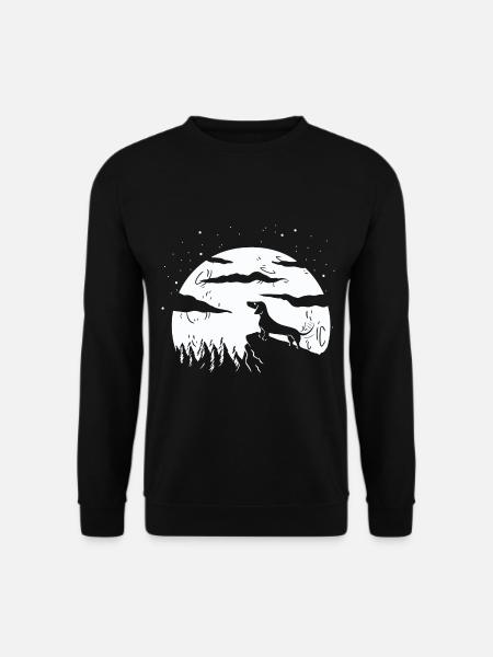 Dachshund Full Moon - Unisex Sweatshirt - black