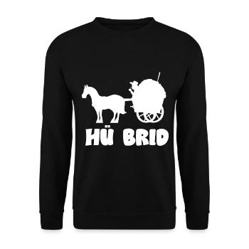 Pferdekutsche Hü Brid Hybrid Auto Pferd - Unisex Pullover - Schwarz - Vorne - Alina (178cm) & Michal (187cm)