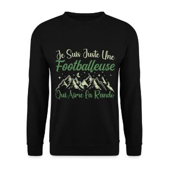 Footballeuse aventurier passionnée de Randonnée - Sweat-shirt Unisexe - noir - Devant - Alina (178cm) & Michal (187cm)