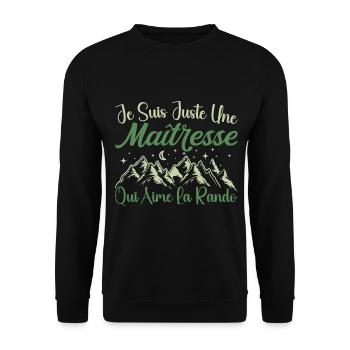 Maîtresse aventurier passionnée de Randonnée - Sweat-shirt Unisexe - noir - Devant - Alina (178cm) & Michal (187cm)