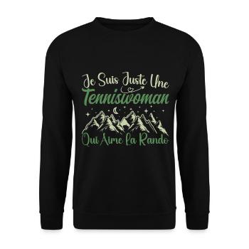 Tenniswoman aventurier passionnée de Randonnée - Sweat-shirt Unisexe - noir - Devant - Alina (178cm) & Michal (187cm)