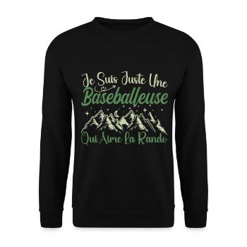 Baseballeuse aventurier passionnée de Randonnée - Sweat-shirt Unisexe - noir - Devant - Alina (178cm) & Michal (187cm)