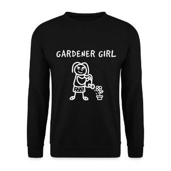 Gärtner Blume Blumenbeet - Unisex Pullover - Schwarz - Vorne - Alina (178cm) & Michal (187cm)