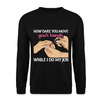 Nail design Design for a nail designer - Unisex Sweatshirt - black - Front - Alina (178cm) & Michal (187cm)