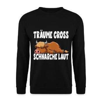 Träume Gross Schnarche Laut für einen Büffel - Unisex Pullover - Schwarz - Vorne - Alina (178cm) & Michal (187cm)