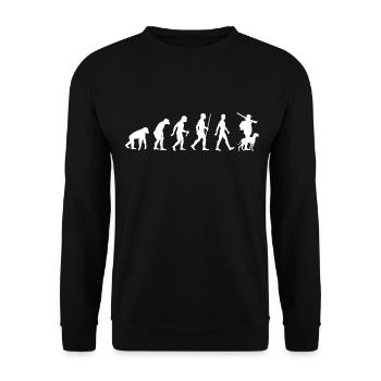 Evolution chasseur avec idée cadeau cadeau chien - Sweat-shirt Unisexe - noir - Devant - Alina (178cm) & Michal (187cm)