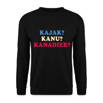 kajak kanu kanadier paddeln im Fluß - Unisex Pullover - Schwarz - Vorne - Alina (178cm) & Michal (187cm)