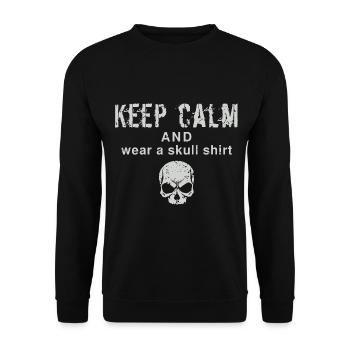 Keep Calm And Wear A Skull Shirt - Unisex Sweatshirt - black - Front - Alina (178cm) & Michal (187cm)