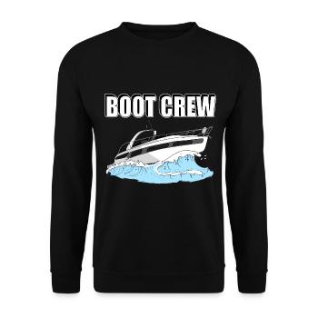 Boot Crew Motorboot - Unisex Pullover - Schwarz - Vorne - Alina (178cm) & Michal (187cm)
