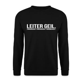 leiter geil chef boss new teamleiter führungskraft - Unisex Pullover - Schwarz - Vorne - Alina (178cm) & Michal (187cm)