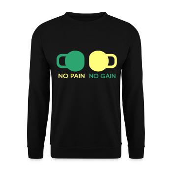 Gymnastique Gymnase « Pain-Gain » Muscle Fit - Sweat-shirt Unisexe - noir - Devant - Alina (178cm) & Michal (187cm)