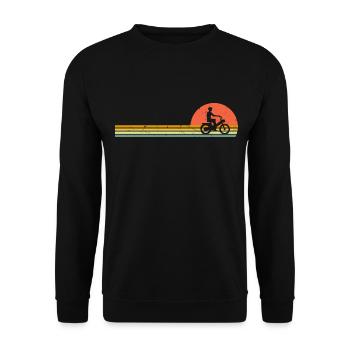 Moped Driver Retro Moped Vintage - Unisex Sweatshirt - black - Front - Alina (178cm) & Michal (187cm)