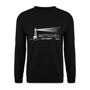 wattwandern moin moin nordisch wattwurm nordsee - Unisex Pullover - Schwarz - Vorne - Alina (178cm) & Michal (187cm)