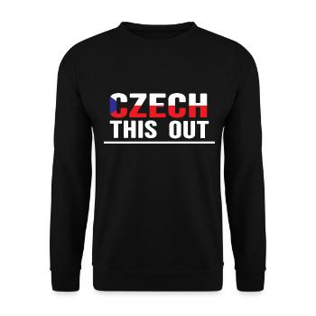 czech republic prague "czech this out" - Unisex Sweatshirt - black - Front - Alina (178cm) & Michal (187cm)