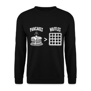 Pancakes over waffles - Unisex Sweatshirt - black - Front - Alina (178cm) & Michal (187cm)