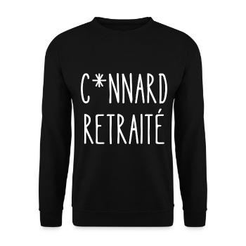 connard retraité - Sweat-shirt Unisexe - noir - Devant - Alina (178cm) & Michal (187cm)