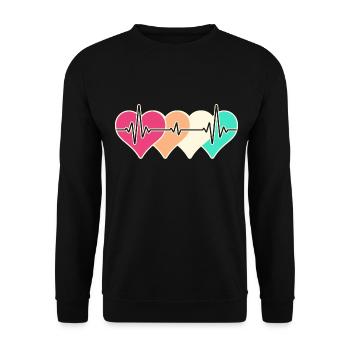 Krankenschwester Intensivpflege Medizin OP Nurse - Unisex Pullover - Schwarz - Vorne - Alina (178cm) & Michal (187cm)