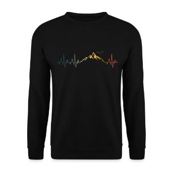Montagnes battement de coeur montagne rétro - Sweat-shirt Unisexe - noir - Devant - Alina (178cm) & Michal (187cm)