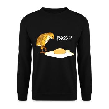 Huhn Hühner Küken Bro - Lustige Sprüche Vegetarier - Unisex Pullover - Schwarz - Vorne - Alina (178cm) & Michal (187cm)