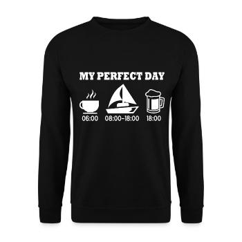 Ma journée parfaite Café et bière Voilier - Sweat-shirt Unisexe - noir - Devant - Alina (178cm) & Michal (187cm)